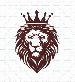 Majestätischer Löwe und Krone